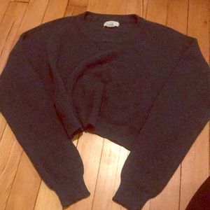 FOREVER 21 CROP TEAL SWEATER